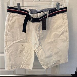 Tommy Hilfiger Cream Flat Front Men Shorts